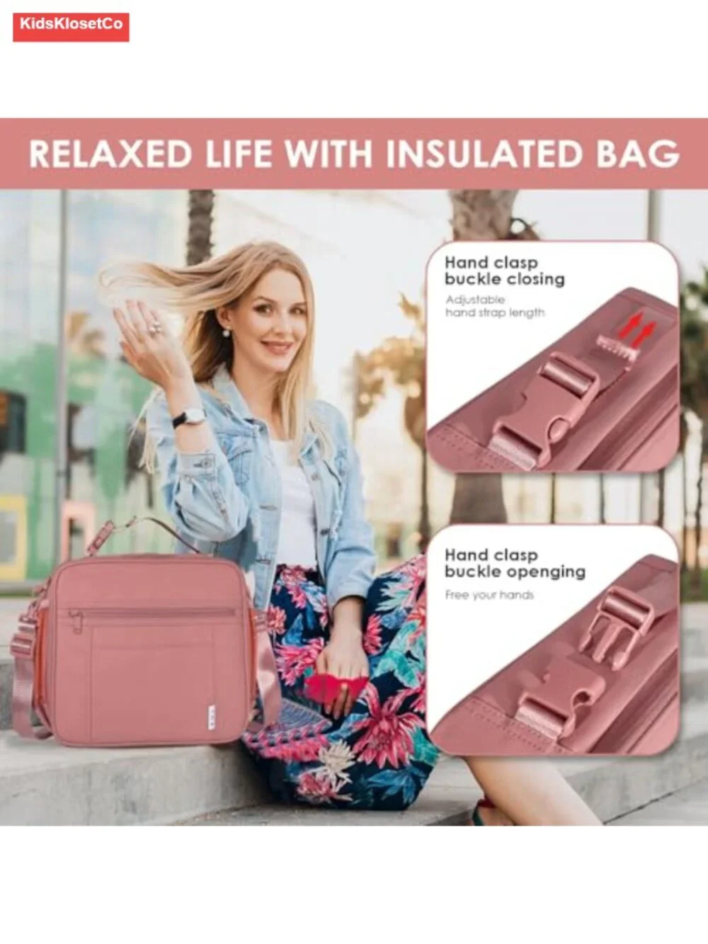 Kids Insulated Lunch Bag - Waterproof Nylon, 3-Layer Thermal, Adjustable Strap,
